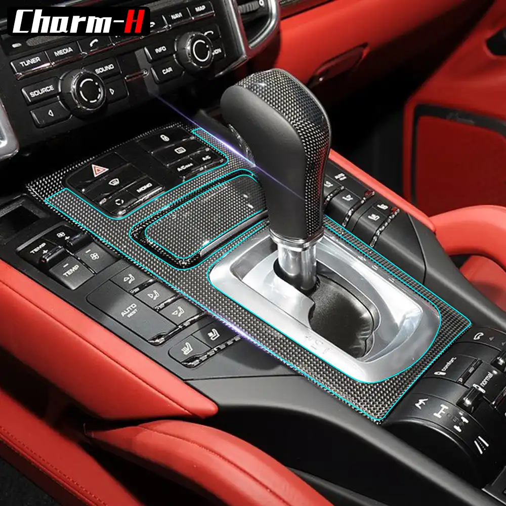 For Porsche Cayenne 2011,2017 Interior Transparent Protective Film Center Console Dashboard Gear Shift Panel Protection Sticker