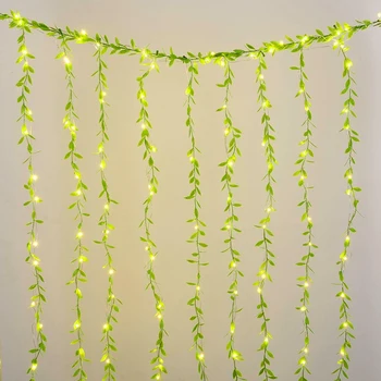 

12pcs Artificial Hanging Plant Leaf Plants Garland Fake Vine Foliage Home Decor