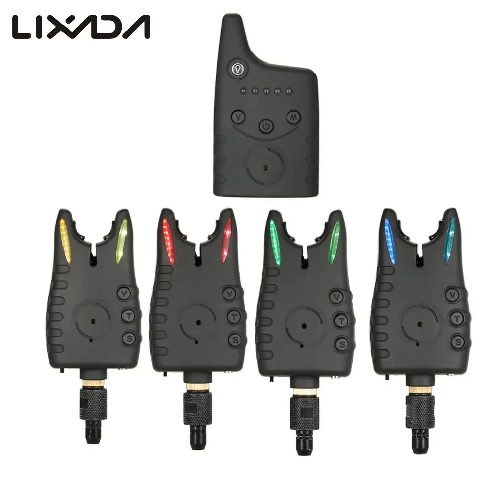 

Lixada Wireless Fishing Bite Alarms Set Digital Fishing Alarm Kit LED Alarm Indicator Alert Bell Carp Fishing Receiver Swinger