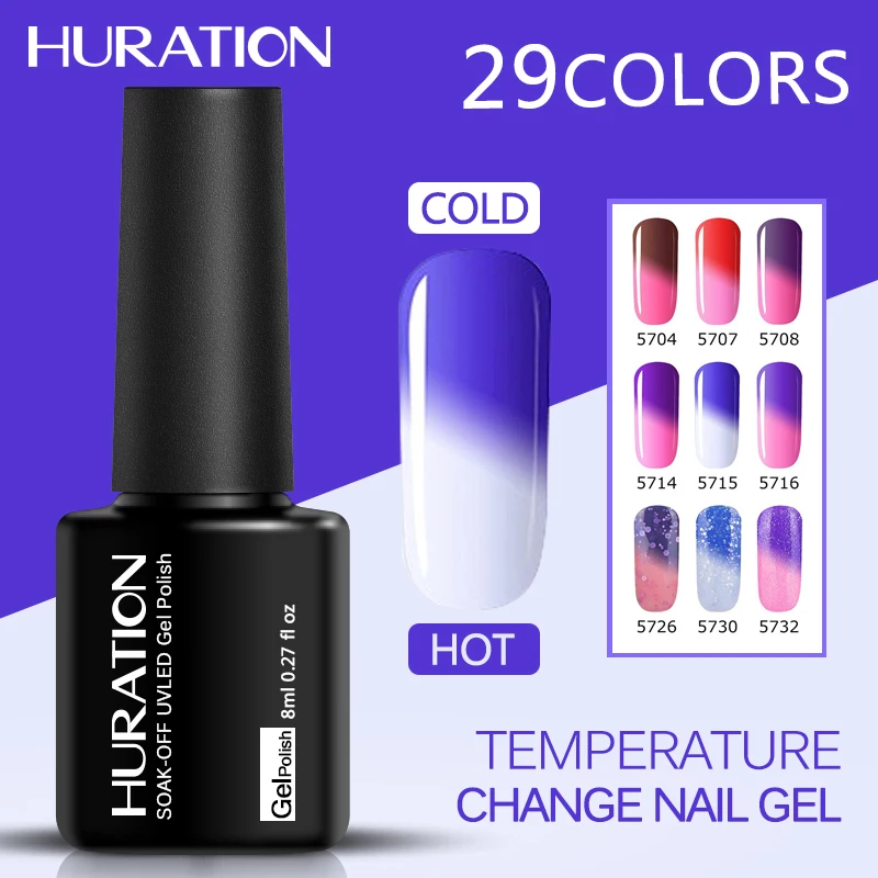 Huration Lucky Nail Gel Polish Temperature Change Chameleon UV LED 8ml