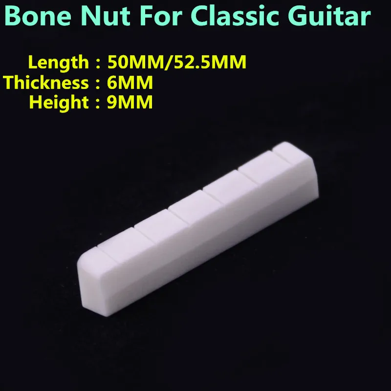 

1 Piece GuitarFamily Real Slotted Bone Nut For Classical Guitar 50MM / 52.5MM * 6MM * 9MM