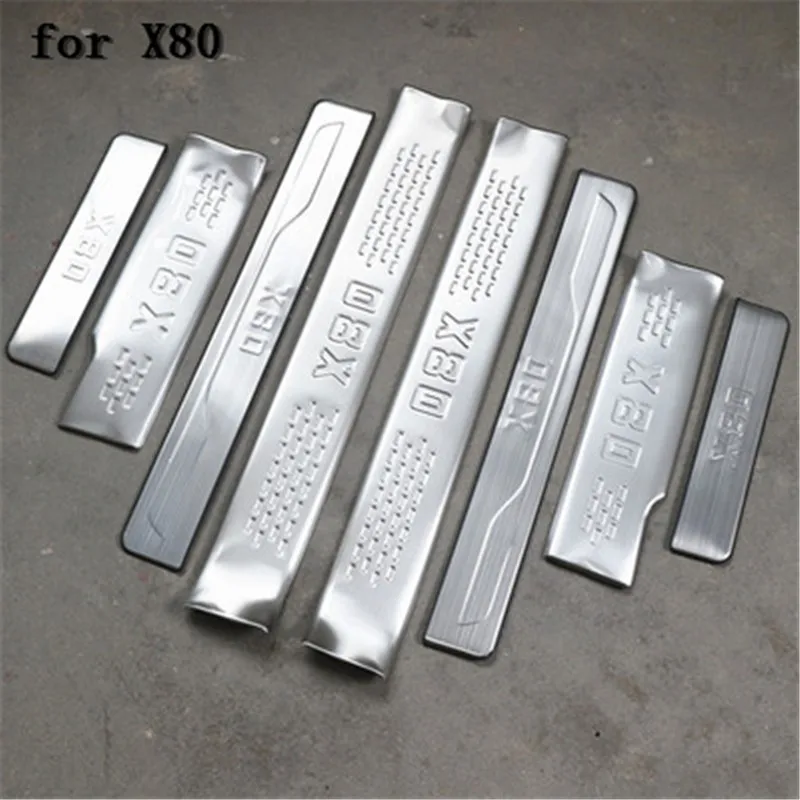 

Stainless Steel car Internal external Scuff Plate/Door Sill Door Sill pedal bienvenidos for Besturn X80 2014-2017 Car styling