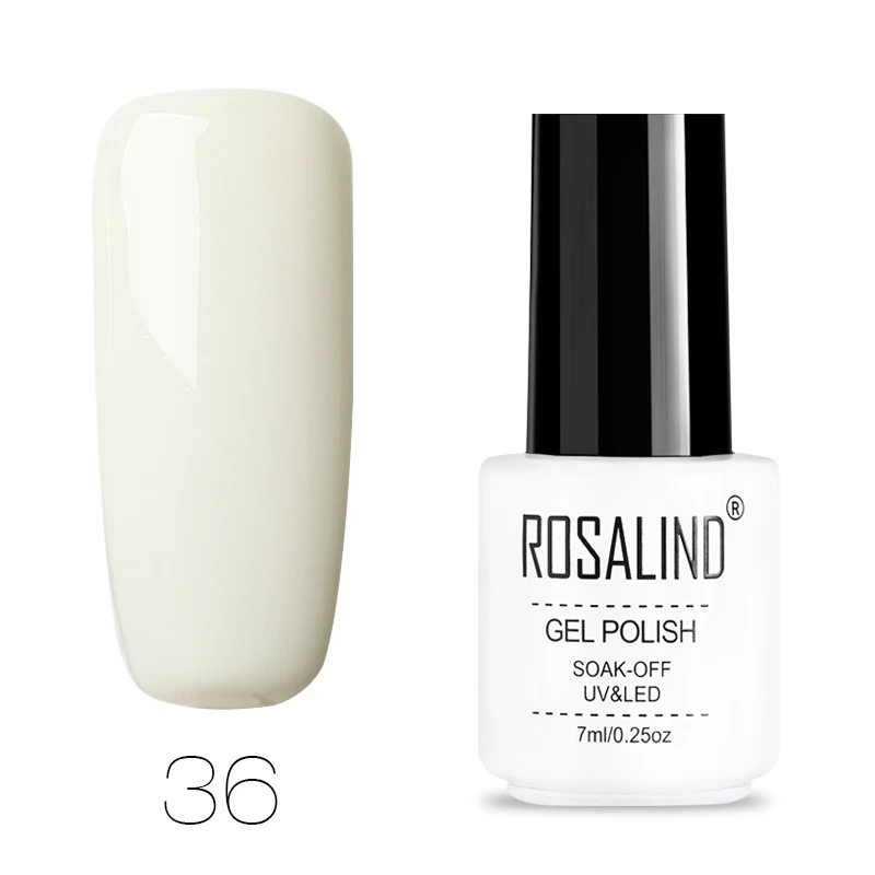 Гель-лак для ногтей ROSALIND, 7 мл, чистый цвет, черный, красный, белый, отмачиваемый гель для ногтей, для дизайна ногтей, маникюрный Топ и гель для базового покрытия лаков - Цвет: 36