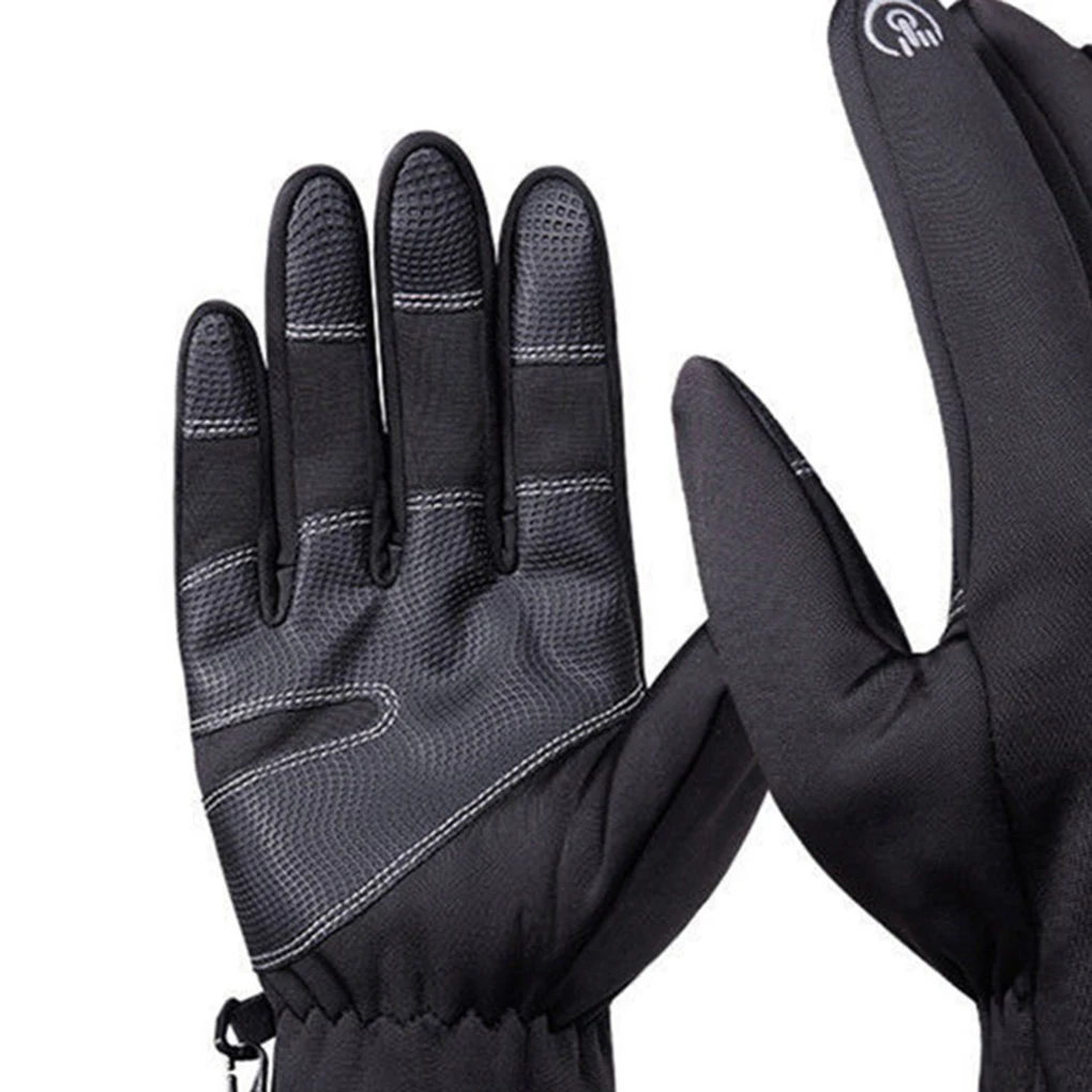 الشتاء للماء شاشة عرض خارجي اللمس قفازات النساء الرجال ريدينغ التزلج أفخم سستة قفازات