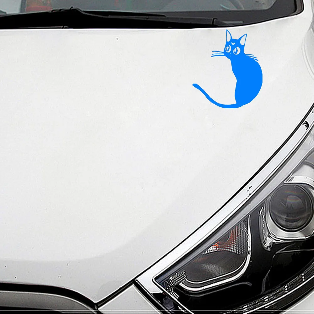 4              22.8cm15cm Luna Cat Decal Vinyl Bumper Stickers For Car Truck Window Car Body Tool Boxes Wall Laptop Ipad Notebook Stickers