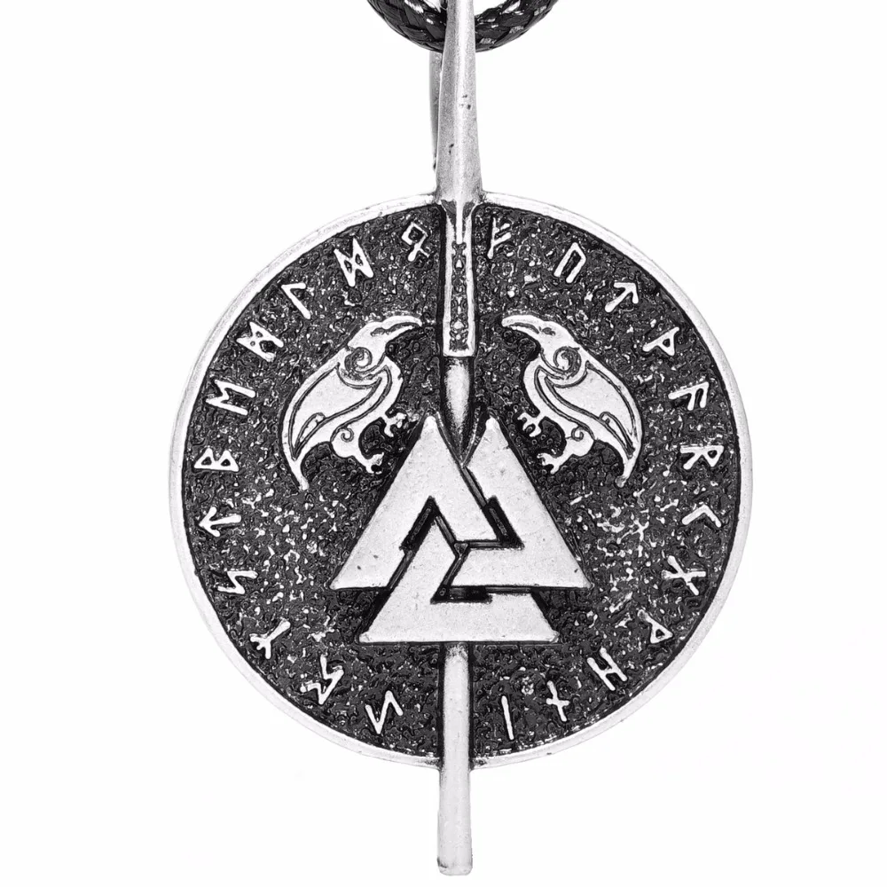 Viking Valknut Raven ожерелье Odin's Spear Vikings Runes талисман амулет викингов мужское