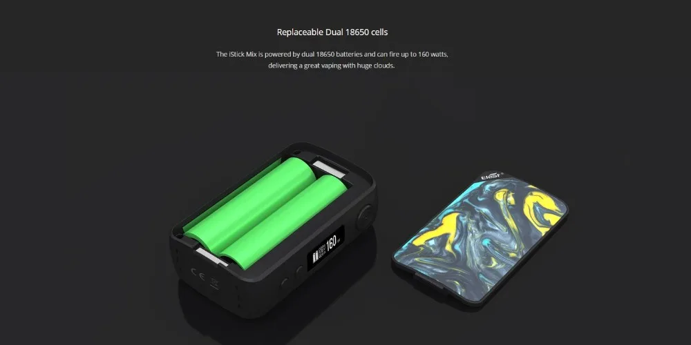 New Eleaf iStick Mix 160W iStick Mix Box MOD Electronic Cigarette fit ELLO POP Tank by Dual 18650 battery 01 (3)