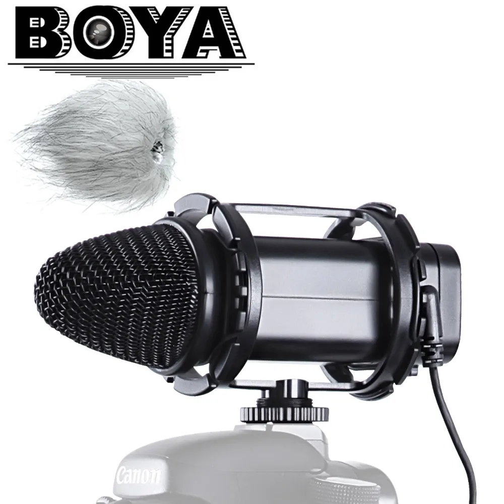 BOYA BY V02 Stereo Compact Condenser Microphone for Canon Nikon Sony ...