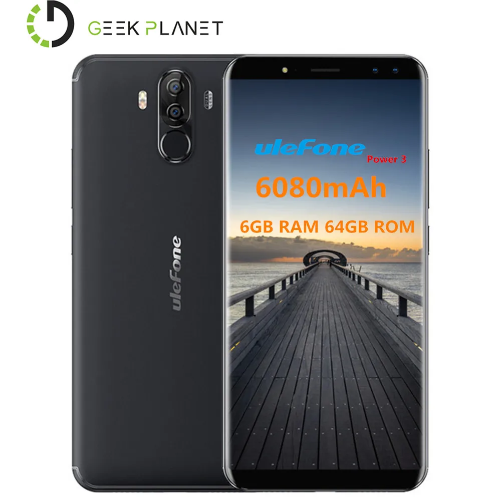 Ulefone мощность 3 18:9 &quot6 0 полный экран смартфон 6080 мАч 6 ГБ 64 MT6763 Octa Core уход за кожей