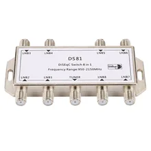 DS81 8 в 1 спутникового сигнала выключатель DiSEqC приемник LNB Multiswitch Heavy Duty цинковое литье под давлением хром литой обработанный