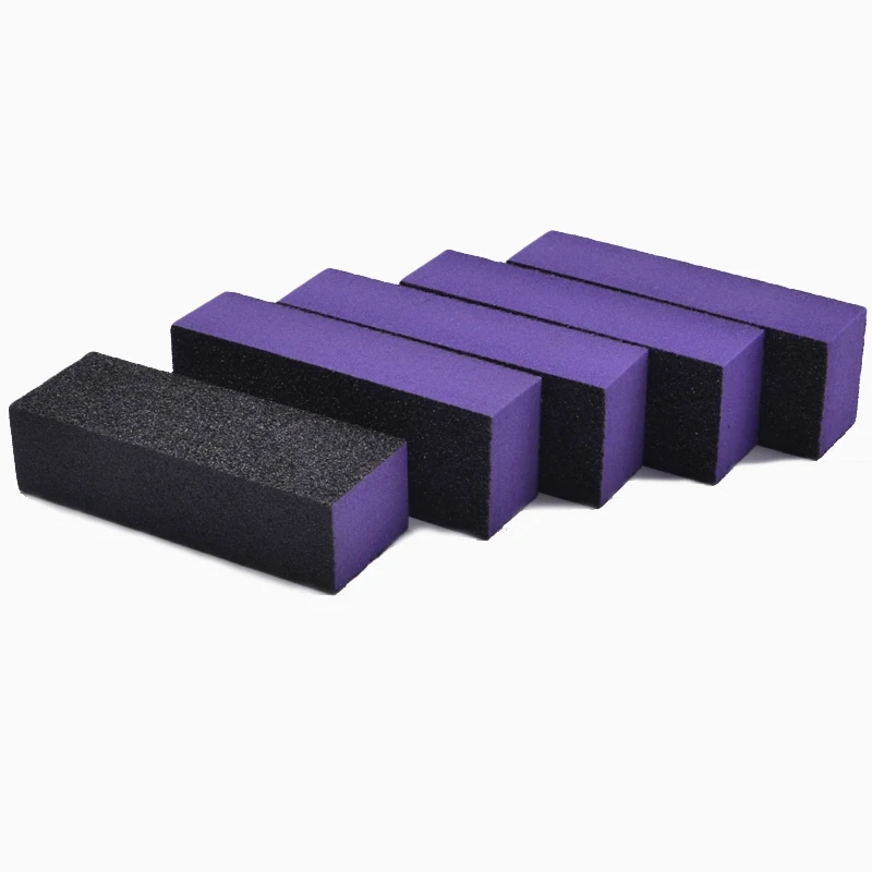 10 Pcs Cuboid Shape Nail File Sanding Block Buffer 3 sides Purple Nail Art File Sponge Grinding Pedicure Manicure Nail Art Tool