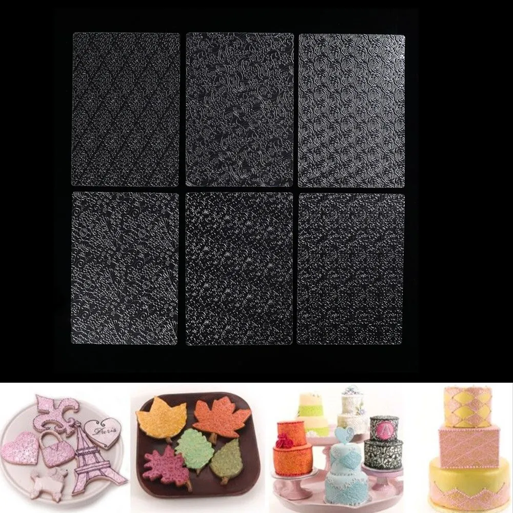 6 шт./компл. PlasticTexture лист кружевное платье с цветочным рисунком текстура коврик