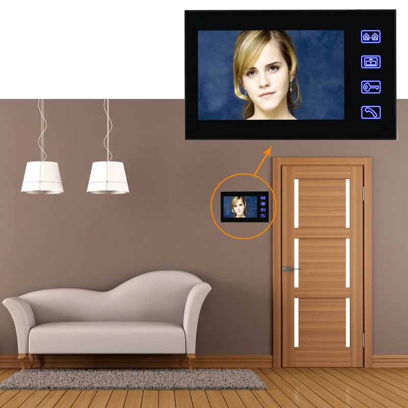 ENNIO 7 "телефон видео домофон дверные звонки сенсорная кнопка дистанционного разблокировать Ночное Видение безопасности CCTV камера