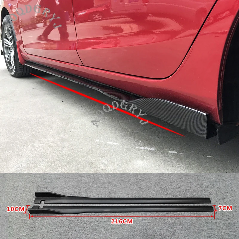 

1 Pair PP plastic Universal Sedan&Hatchback left&right Car Side Skirts Winglet Extensions Splitters Body Apron Lip Car styling