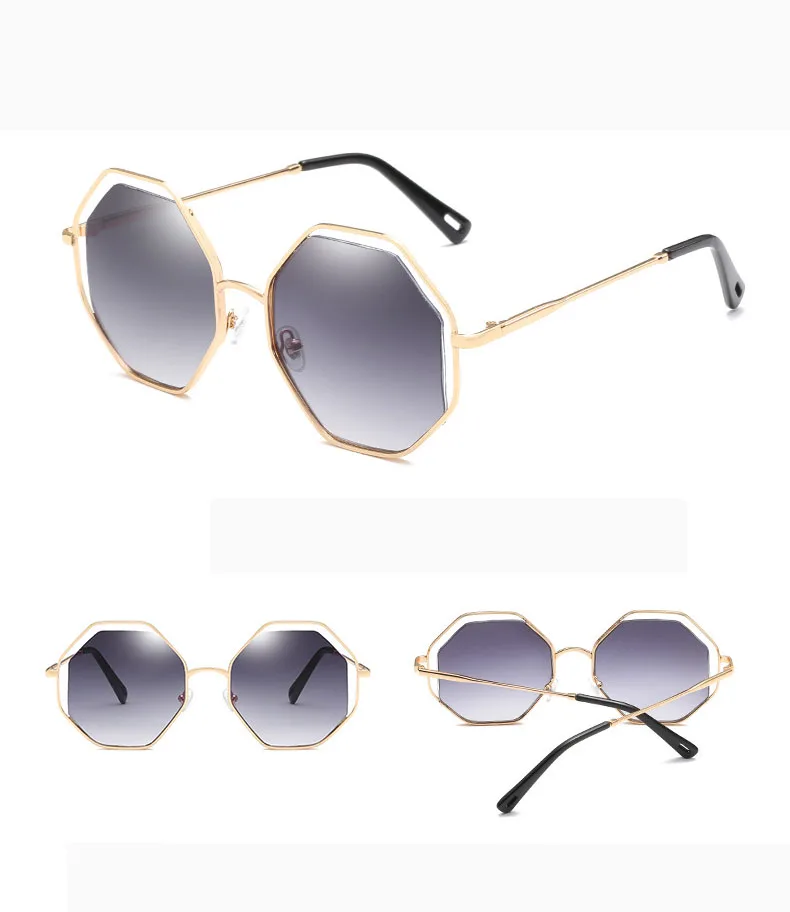 Новые металлические леопардовые солнцезащитные очки пилота мужские и женские Восьмиугольные Брендовые очки дизайнерские модные мужские женские оттенки
