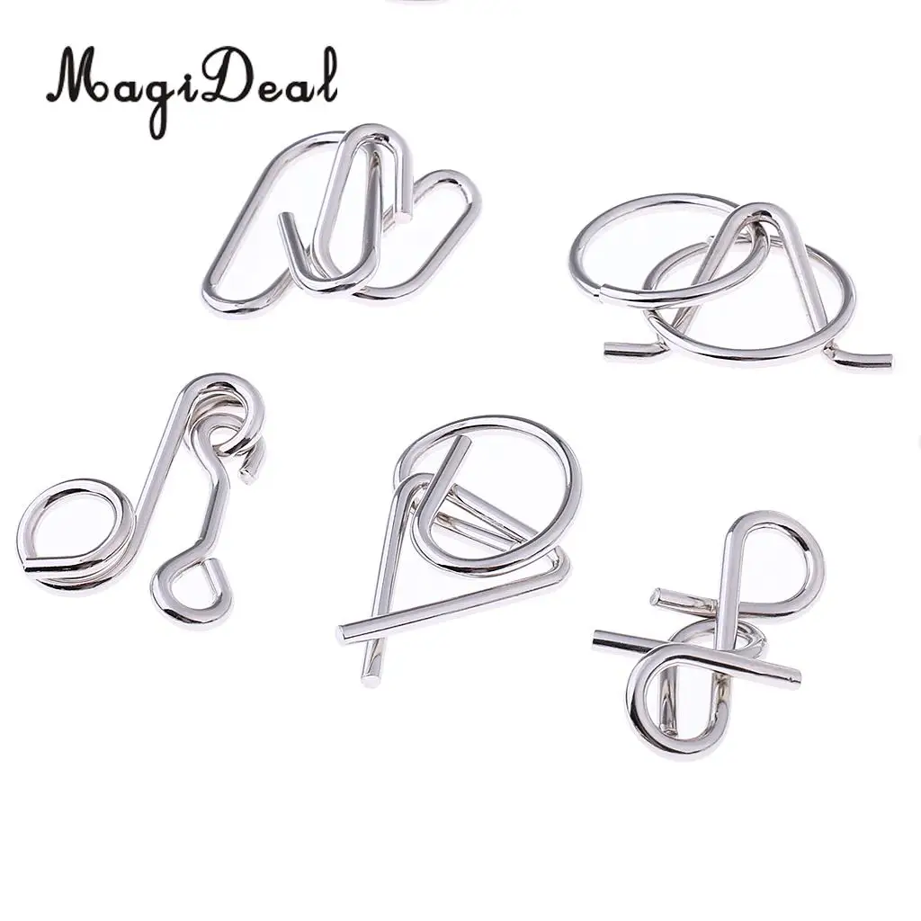 MagiDeal 30Pcs/Lot Metal Crafts Chinese Ring Puzzle IQ EQ Brain Teaser Kids Children Educational Toy Novelty Gift