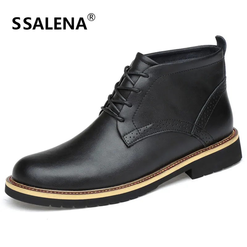

Plus Size 38-48 Chelsea Boots Men Winter Shoes Black Leather Business Boots Mens Warm Plush Fur Ankle Boots For Men D0571