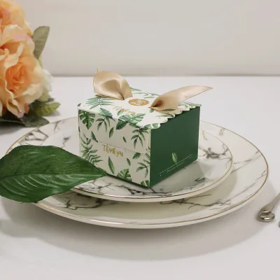 RMTPT 50 шт./лот подарочная коробка в мраморном стиле квадратная Цветочная коробочка для дня рождения, свадьбы коробочка для конфет на вечеринку подарочные пакеты упаковочные принадлежности - Цвет: Зеленый