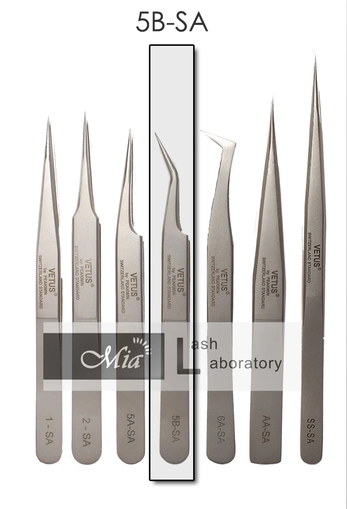 

VETUS 5B-SA Curved Ultra Precise Extra Fine Point Tweezers Eyelash Extension