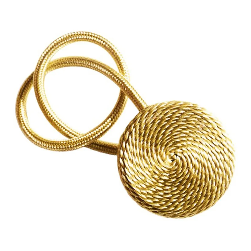 

1pc 8 colors Magnetic strong suction Curtain Tiebacks Tie Backs Braided Round Curtain Buckles Holder Flannel + Alloy home decors