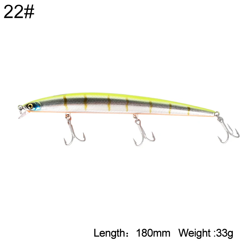 Королевская морская рыболовная приманка 18 см 29 г, 33 г плавающие и медленно погружающиеся приманки гольян воблеры с VMC крючками рыболовные снасти модель 5333S - Цвет: 5333s-33g-22