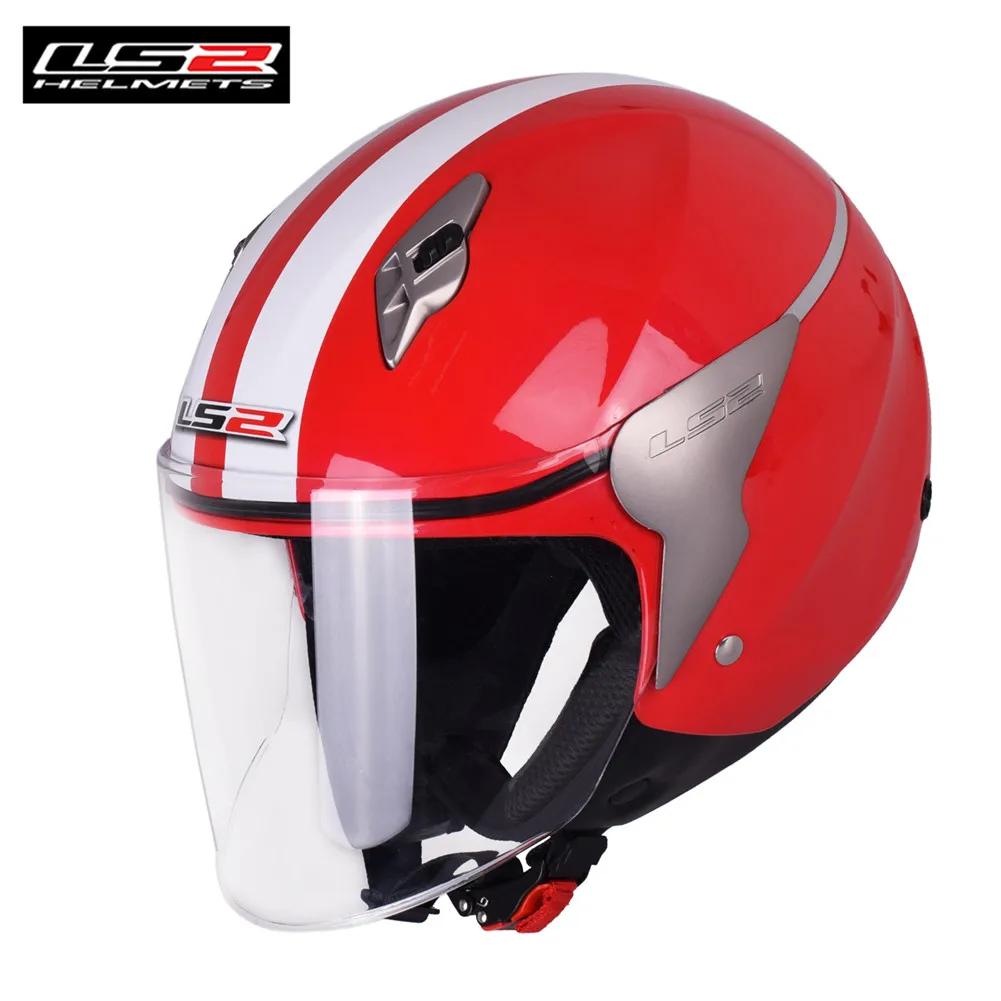 LS2 мотоциклетный шлем 3/4 с открытым лицом Casco Moto Capacetes de Motociclista скутер реактивный шлем мотоциклетный шлем каск - Цвет: Red White