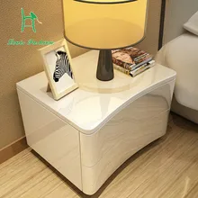 Простой современный европейский белый прикроватный шкаф для спальни тумбочка