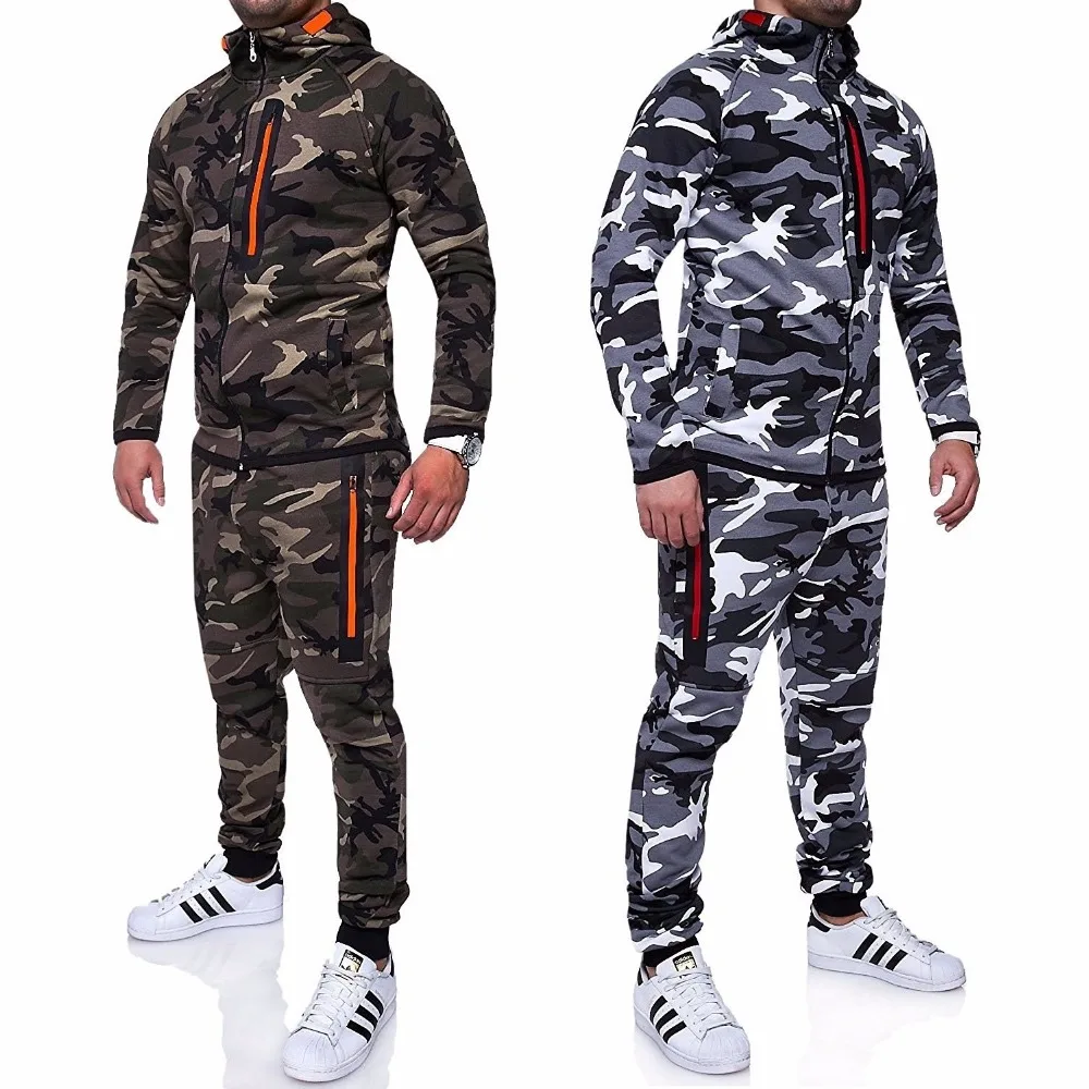ZOGAA Men Track Suit 2018 Camouflage Jacket Camo Print Tracksuit Matching Sets Sportswear Hoodie Coat Pants Sweatsuit Military ZOGAA Men Track Suit 2018 Camouflage Jacket Camo Print Tracksuit Matching Sets Sportswear Hoodie Coat Pants Sweatsuit Military