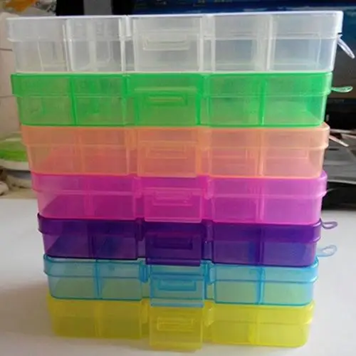 

Plastic 10 Slots Adjustable Jewelry Storage Box Pill Beads Holder Case Organizer Home Storage & Organization Hot Sale