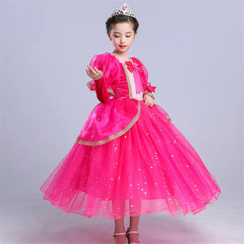 Summer Sleeping Beauty Aurora Dress For Kids Costume Rapunzel
