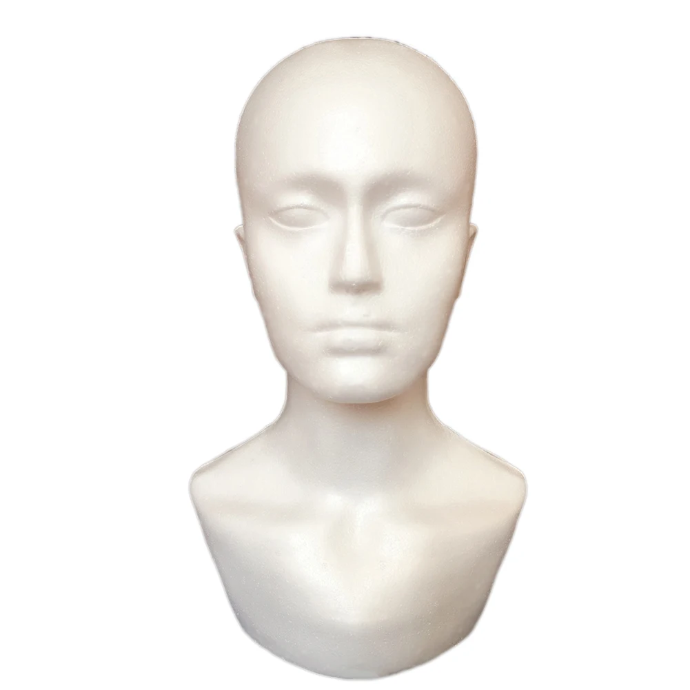 

Male Foam Mannequin Head Model for Showcase Display Glasses Hat Wig Scarves