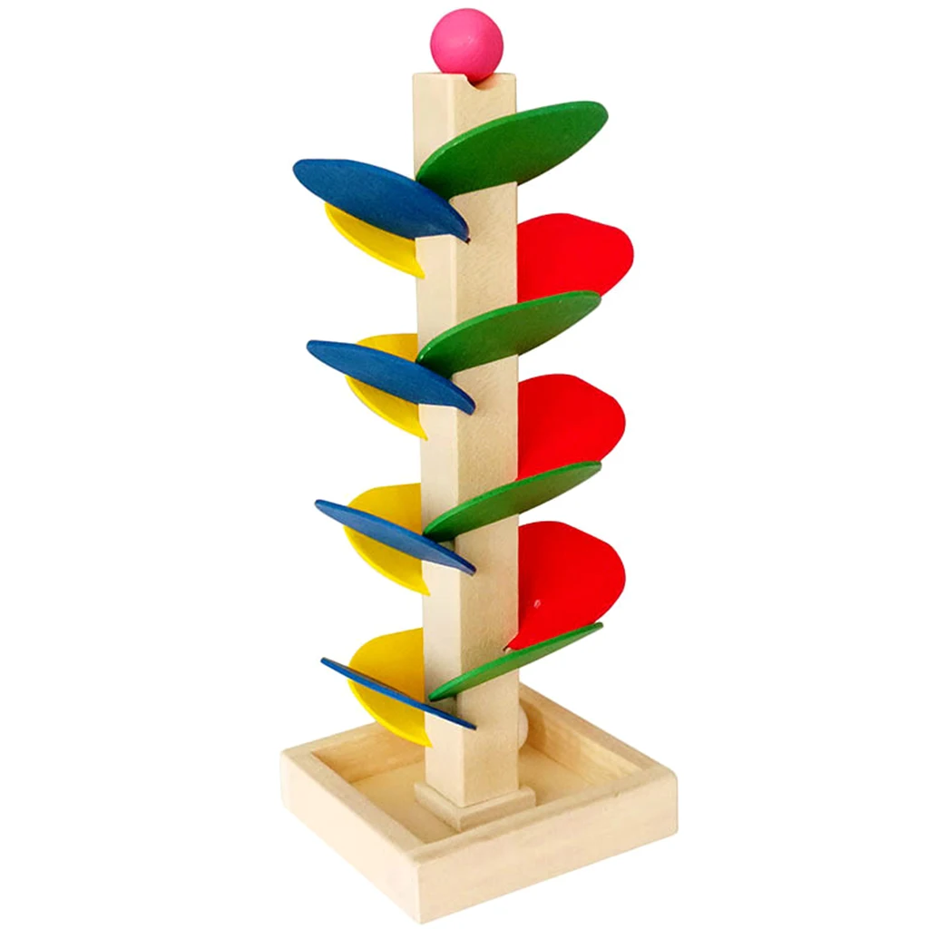 DIY Wooden Tree Track Building Kits - Marble Ball Run Game Construction Toys Puzzle Kids Race Track Game