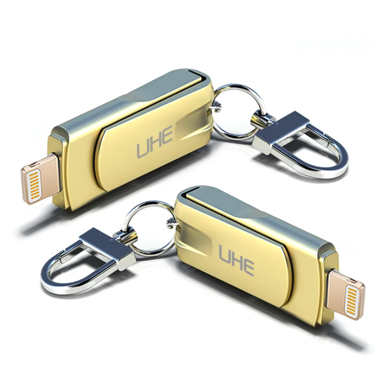OTG USB флэш накопитель для iPhone 16 ГБ 32 64 с разъемом Lightning на металлический U диск HD
