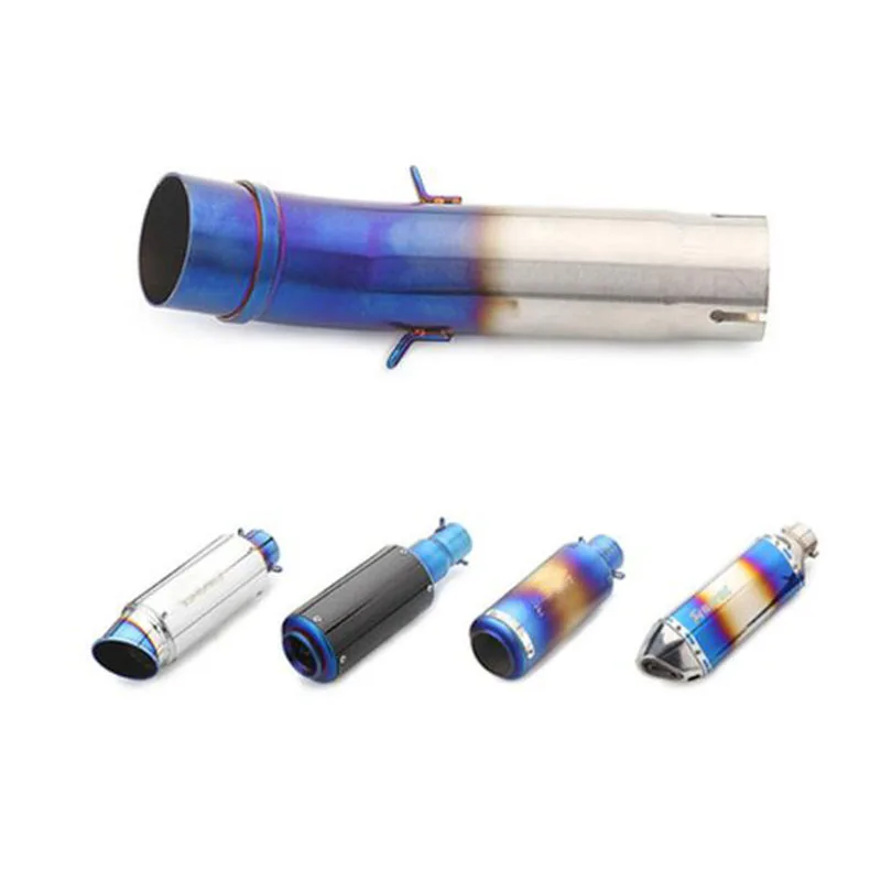 TKOSM Motorcycle Exhaust Middle Pipe Case For Honda CB400 Slip-On With Stainless Steel XJR400 FZ400 |