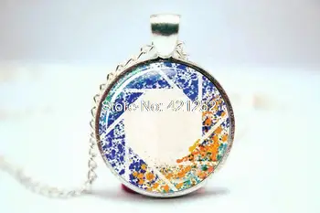 

10pcs/lot Aperture Inspired Necklace Glass Photo Cabochon Necklace