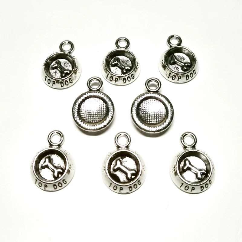 

New 20Pcs Retro Style Zinc Alloy Dog Bowl Pendant Accessories Jewelry Accessories Jewelry Production