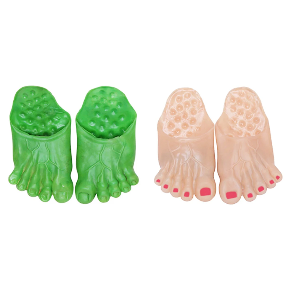 

Halloween 27cm Hulk Slippers New Soft Bottom Male Big Foot Slippers Party Shoes Funny Shoescover Show Cosplay Props