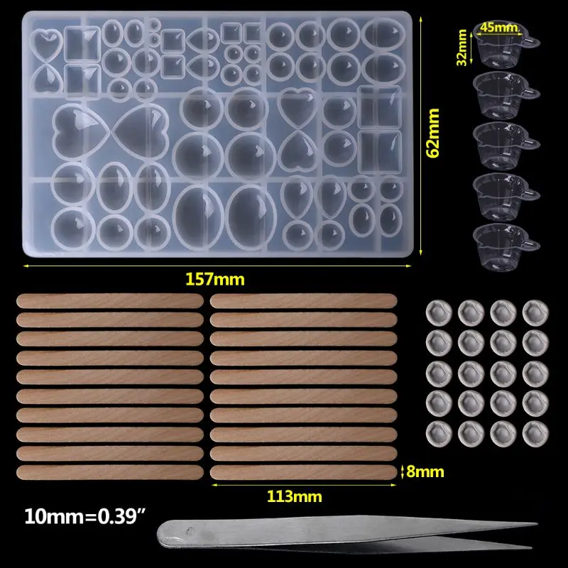 1 комплект Смола каучуковый комплект силиконовая форма DIY Подвеска для ювелирных изделий ручной работы инструменты Пинцет одноразовые