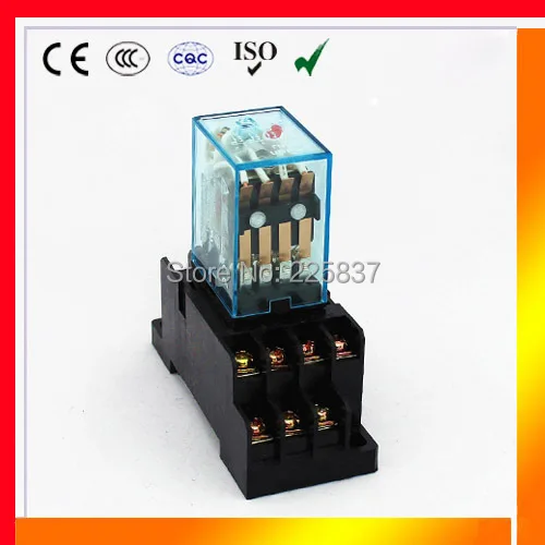 

HH54P relay my4 (3set/lot) silver contact my4nj PYF14A rele 12v 24v 220v ac 48vdc relay 5A 14pins power relay w/ base socket