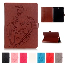 Для samsung Galaxy Tab S2 9,7 чехол SM-T810 T811 T813 T815 T819 искусственная кожа и силикон мягкий чехол с подставкой и цветочным узором