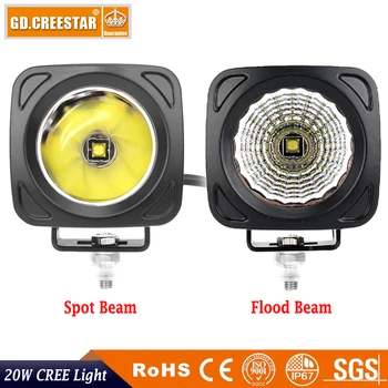 

20Watts 3inch mini Square Led work lights Cob single chips 10-30VSpotlight For ATV SUV Motorcycl wrangler Camper New lamp x1PC