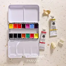 Домашний спот-американский Dvp акварель 2 мл 14 цветов железная упаковка дозирующая пластина акварельные краски наборы