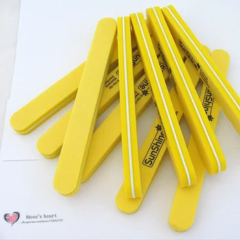 

10 PCS Yellow sponge nail art files polish buffer buffing sanding block shiner 100/180 Acrylic Nail Care Tool Wholesale