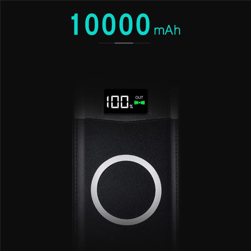 QI power Bank чехол, только сделай сам, алюминиевая Беспроводная зарядка, зарядное устройство для 3 мобильных телефонов, ЖК-дисплей, источник питания, внешняя батарея