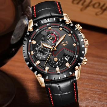 

LIGE Mens Watches Top Brand Luxury Quartz Watch Men Casual Waterproof Stopwatch Chronograph Clock Sports Watch Relogio Masculino