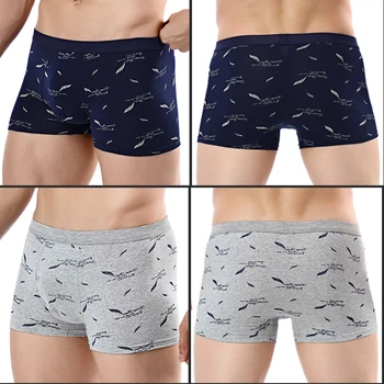 

NW52 Casual Men Sexy Plus Size Widewasit Boxers Printed Cotton Pants Underwear Men Boxer Shorts Underwear Men Cuecas