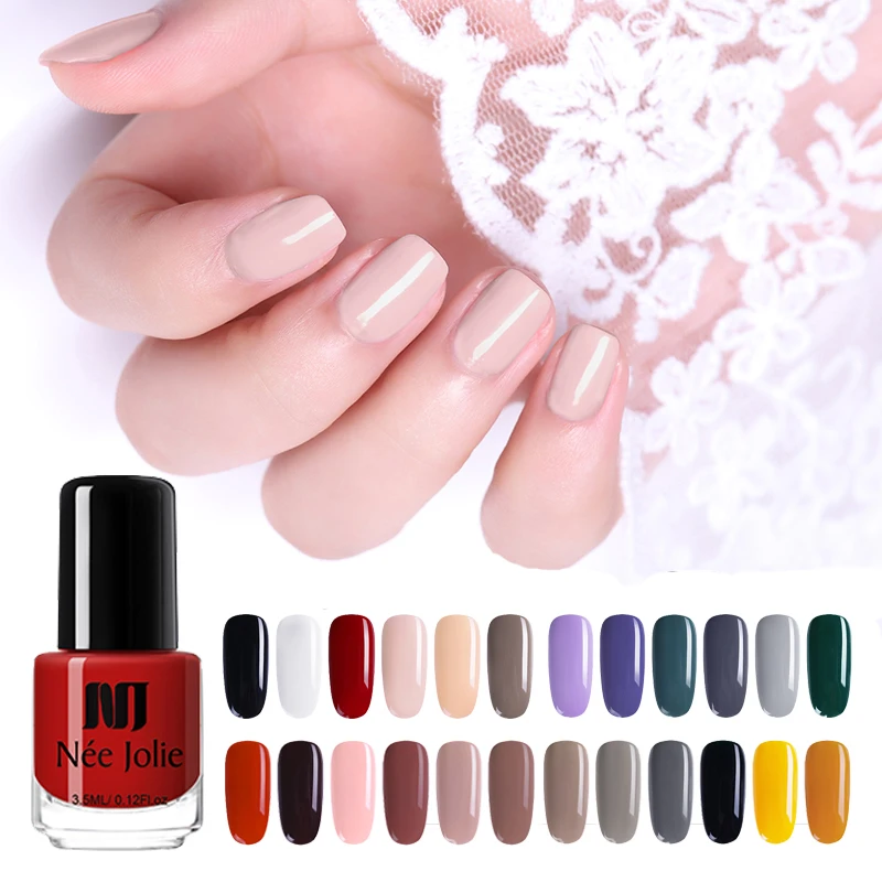 

NEE JOLIE Pure Nail Color Nail Polish Fast Dry Coffee Gray Red Series Nail Art Lacquer 36 Colors Manicure Art Varnish