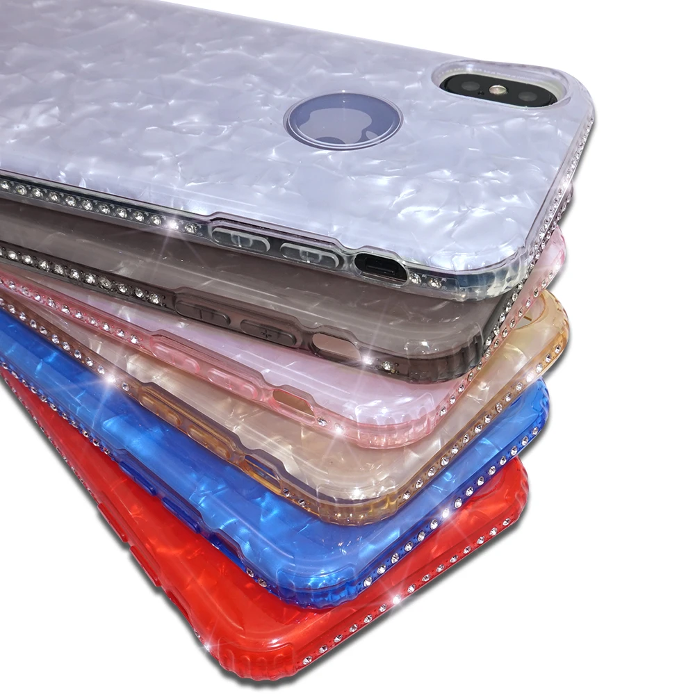 Portefeuille для iPhone X роскошный противоударный чехол ТПУ блестки бампер рамка задняя 8