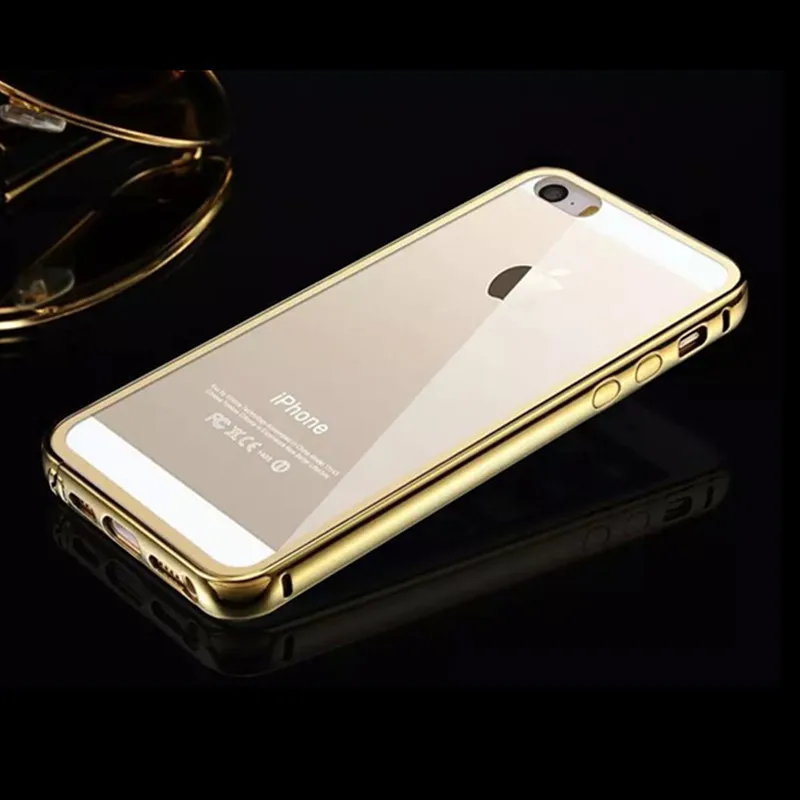 For Iphone 5 Case,Luxury Gold 24K Gold plating aluminum frame + Acrylic