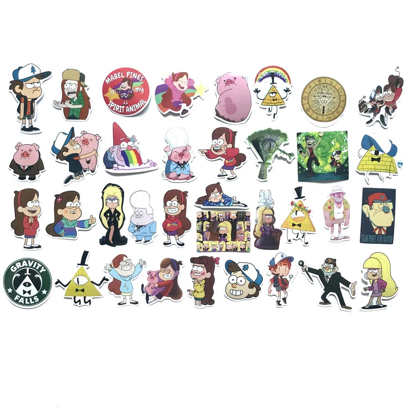 39pcs Gravity Falls Journal Sticker Bomb Wrap Laptop Decal 2018 New Gravity Falls Sticker Car Decal Motorcycle Bicycle guitar